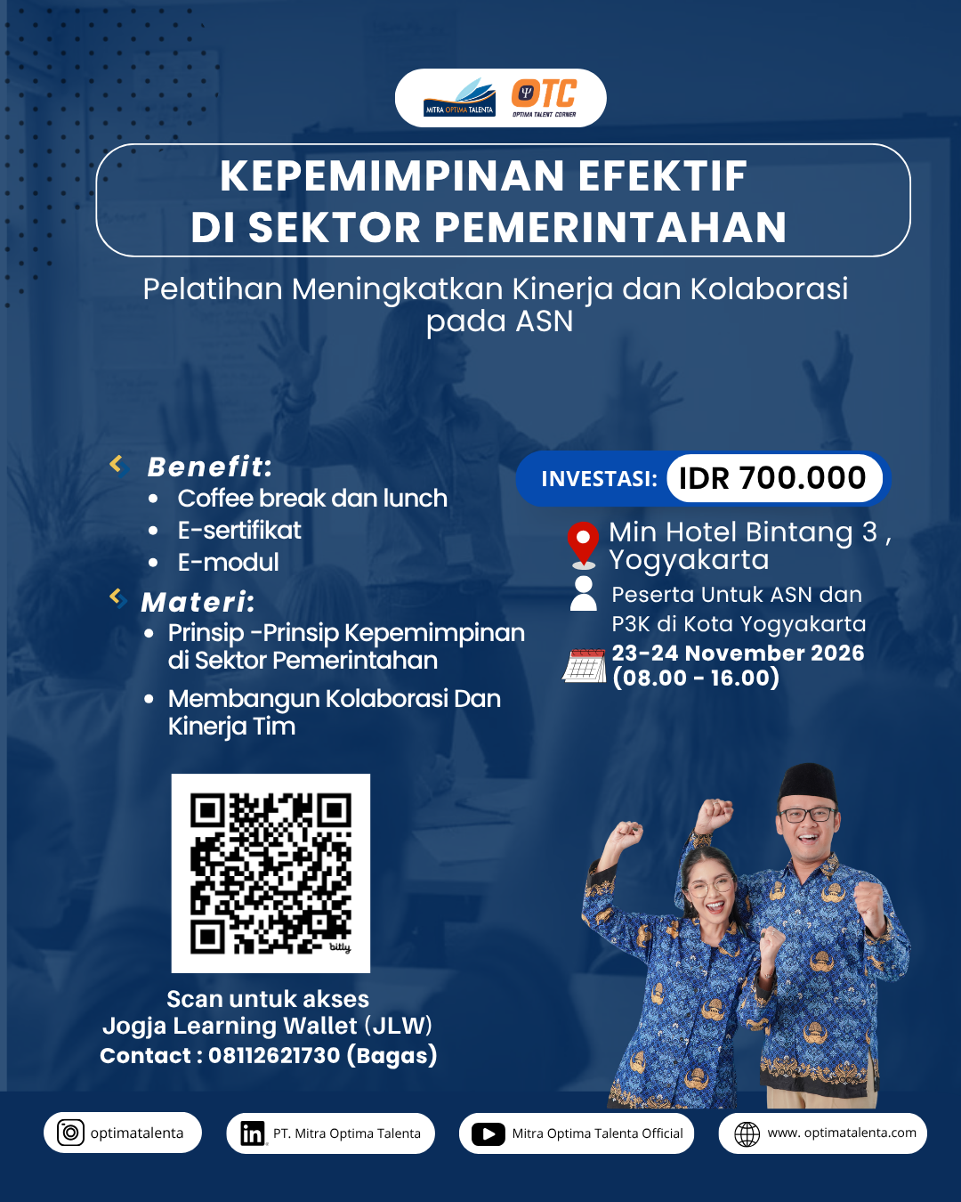 Flyer Kepemimpinan Efektif di Sektor Pemerintahan: Pelatihan Meningkatkan Kinerja dan Kolaborasi pada ASN 